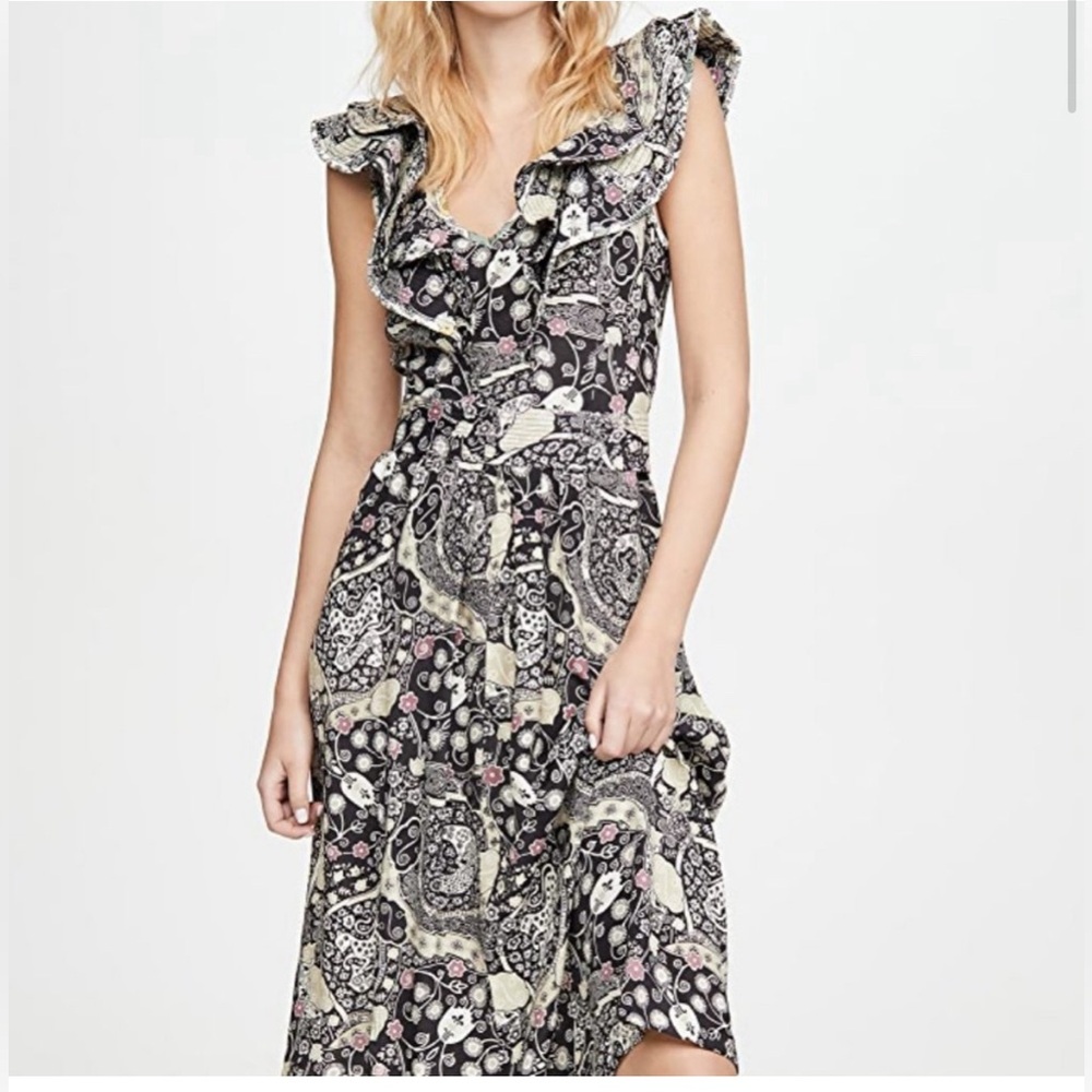 Isabel Marant Etoile Caroline printed ruffle dress. Size 38 (6)